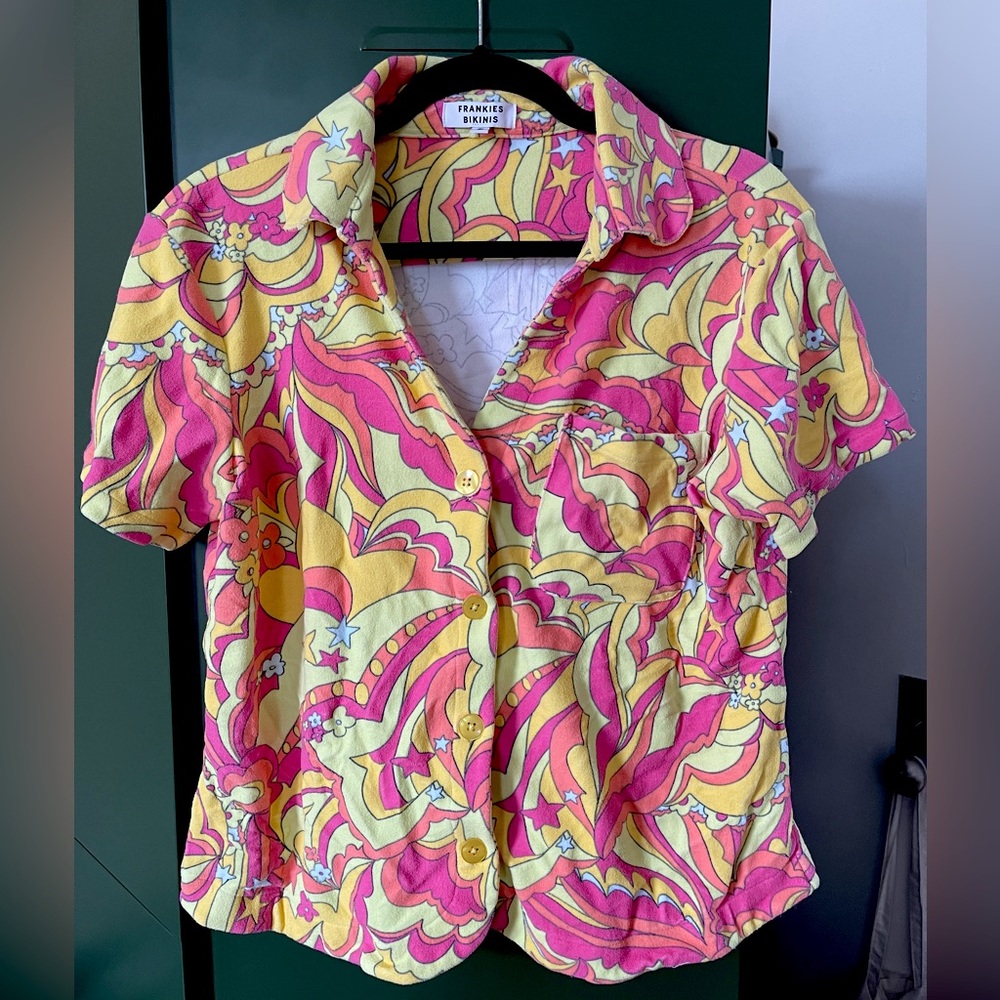 Frankie’s Bikinis Terry Cloth Retro Top